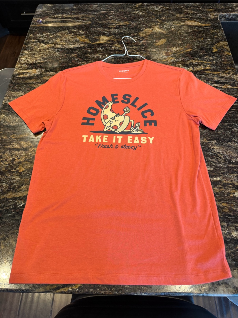Old Navy Men's Orange 'Home Slice' Graphic Tee